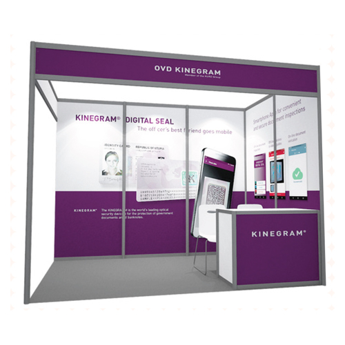 Impression sur panneaux graphiques* Vinyle sur panneaux modulaires, cadres métalliques apparents