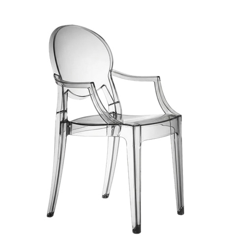 Chaise Louis Ghost transparente fumée