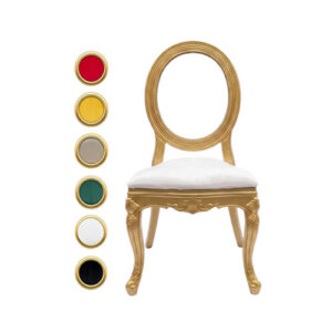 Chaise Médaillon Royale Baroque (Dossier Transparent / Assise Velours)