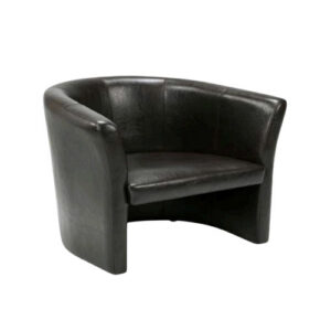 Fauteuil club individuel en cuir noir
