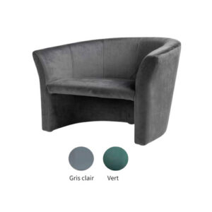 Fauteuil club individuel en velours gris foncé