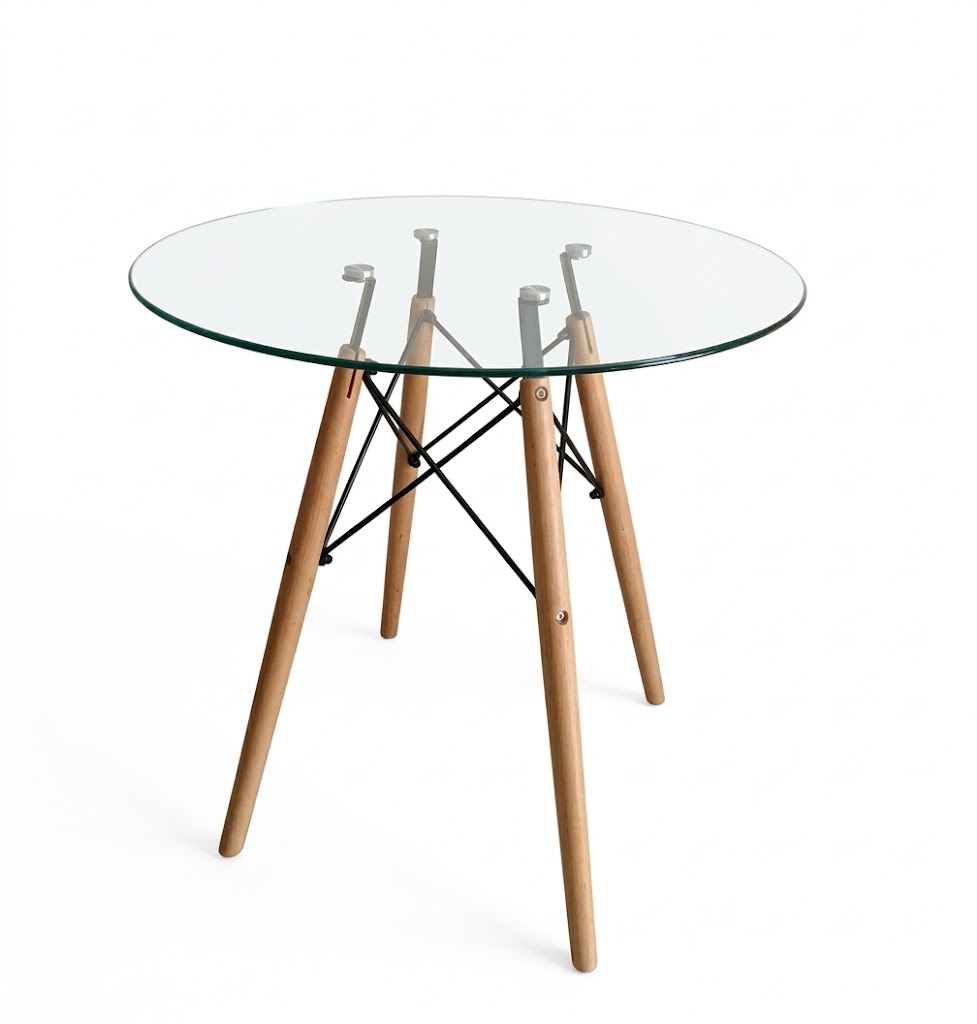 Table ronde vitrée
