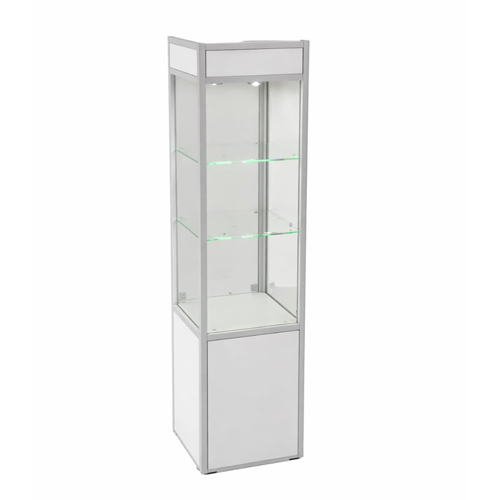 Vitrine Cavaly haute blanche éclairée