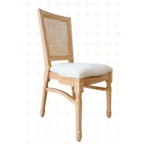 Chaise médaillon Louis XVI en bois et rotin canné