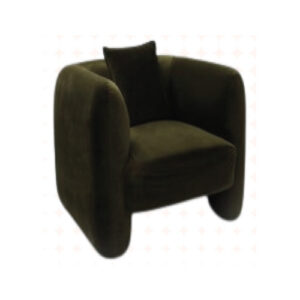Fauteuil lounge "Organic" en velours vert olive