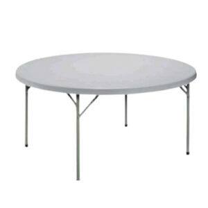 Table de buffet en polyéthylène ronde avec nappe(pour 8-10)