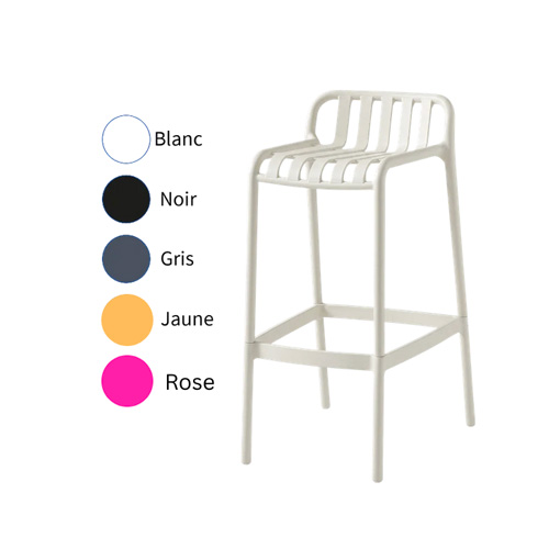 Tabouret de bar haut noir avec dossier